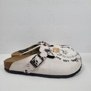Calceo Women's Black Paw Cute Naughty Animals Patterned Clogs US Size 6.5 EU 37